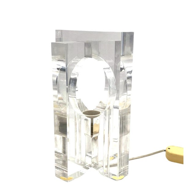 Sculptural Acrylic Table Lamp by Sandro Petti for Maison Jansen, France, 1970s For Sale - Image 6 of 18