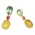 Bochic “Orient” Topaz, Ruby & Lemon Quartz Earrings Set in 18k & Silver - 2 Pieces For Sale