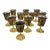 Mid 20th Century Brass Wine Goblets With Silvered Interiors, Set of Nine For Sale
