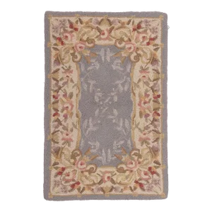 Late 20th Century Vintage Aubusson American Hooked Rug - 01'09 X 02'08