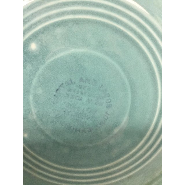 1980s Vintage Aqua Ceramic Plate With Stand For Sale - Image 5 of 8