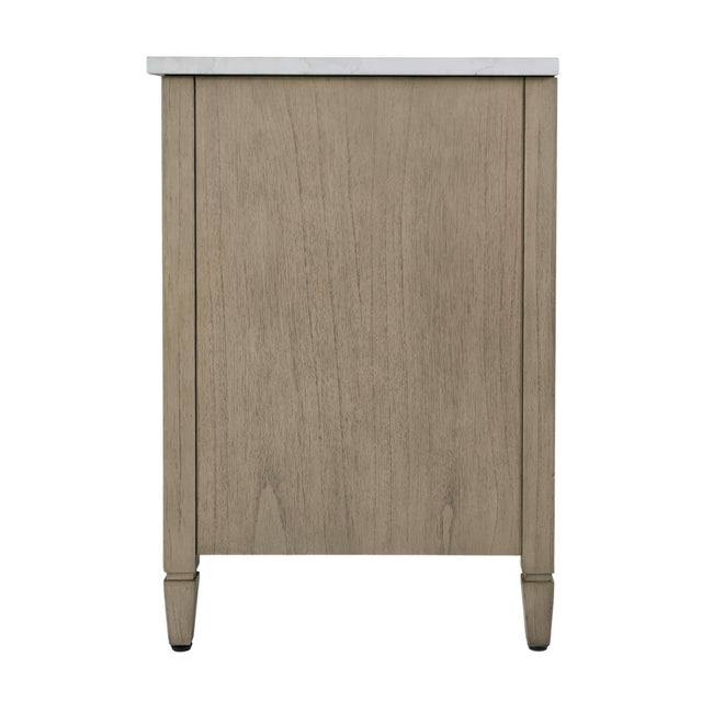 Flagstaff 48 in W. Wood & Quartz 5 Drawer Single Sink Bathroom Vanity, Desert Sand For Sale - Image 9 of 11