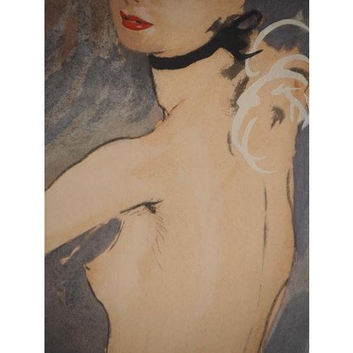 Jean-Gabriel Domergue, Nude from Behind, Lithograph and Stencil For Sale - Image 5 of 6