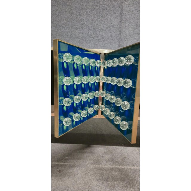 Handmade Italian Brass and Murano Glass Sideboard with 120 Spheres from Justfurnituress SRL For Sale - Image 4 of 12