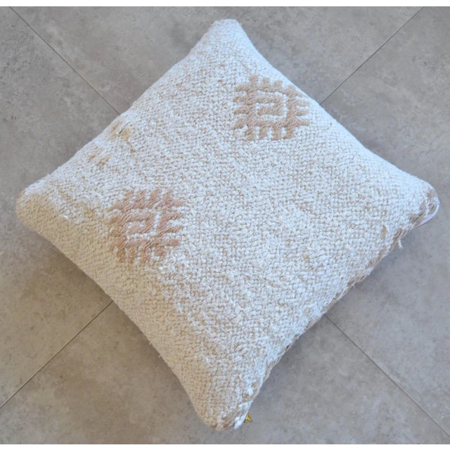 Dimensions: 16" x 16" Material : Hemp on hemp. Made from Vintage Turkish hemp kilim rug. Back side is high quality cotton...