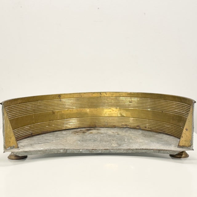 Metal Vintage Brass Guard by Carl Lunds F.A.B, 1930s For Sale - Image 7 of 10