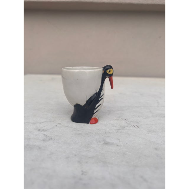 1920s German Porcelain Majolica Penguin Egg Cup, Circa 1920 For Sale - Image 5 of 11