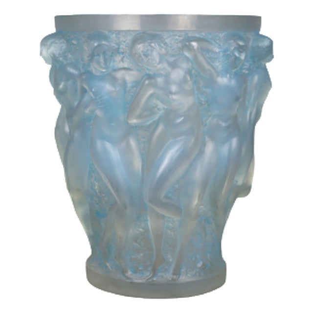 Vintage Opalescent Bacchantes Vase by René Lalique, 1927 For Sale