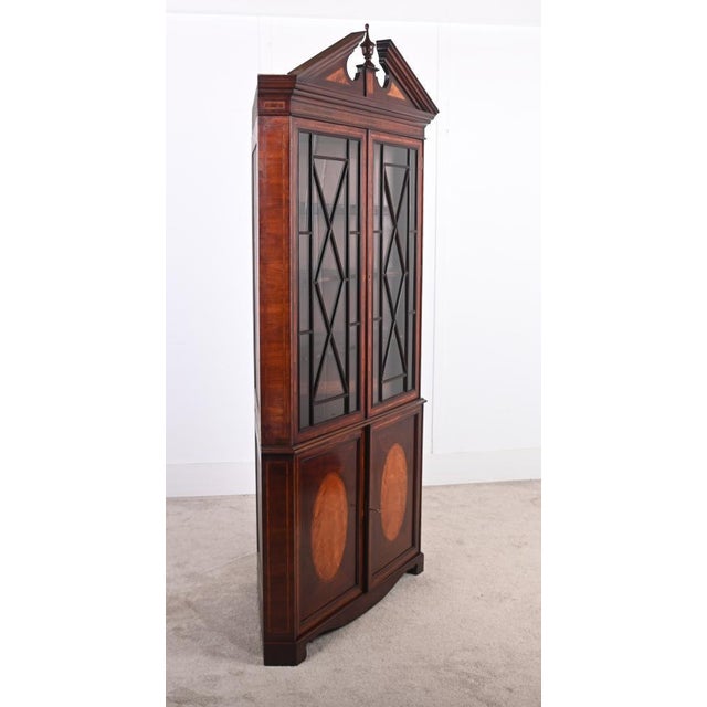 George III Mahogany Corner Display Cabinet, 1820s For Sale - Image 10 of 13