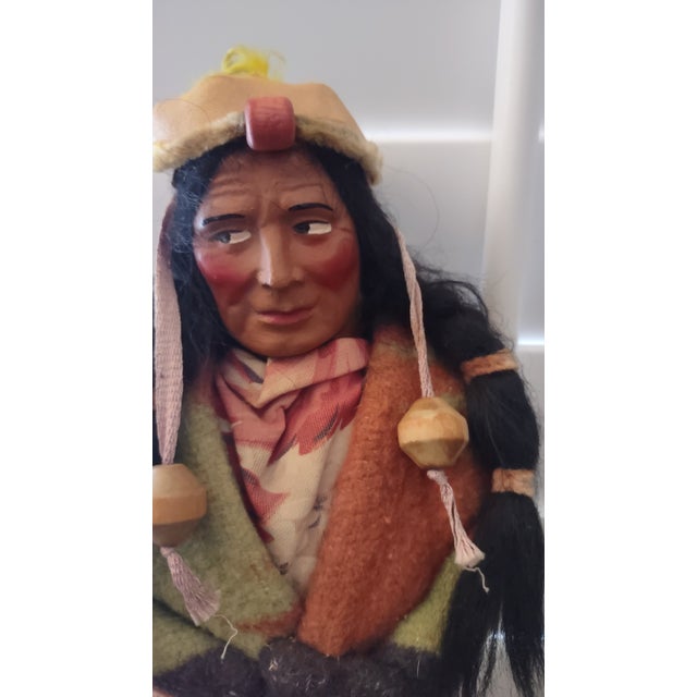 1950s Vintage Skookum Doll: Large Native American Indian Chief, Hopi Reservation. For Sale - Image 5 of 7