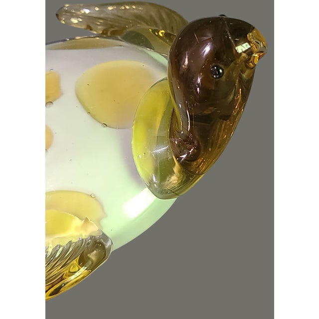 Vintage Hand Blown Art Glass Coastal Sea Turtle Paper Weight Figurine For Sale - Image 6 of 9