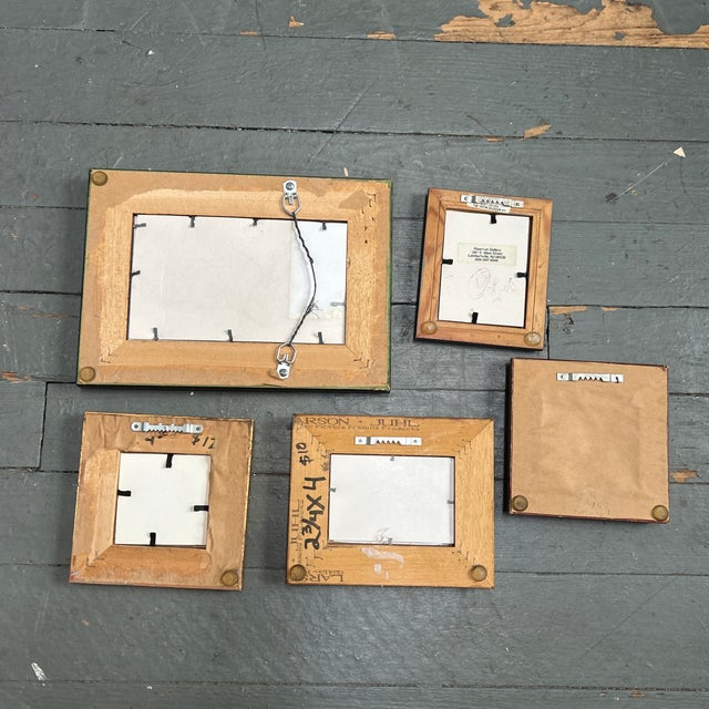 Wood Vintage Collection of 5 Miniature Picture Frames-Set of 5 For Sale - Image 7 of 7