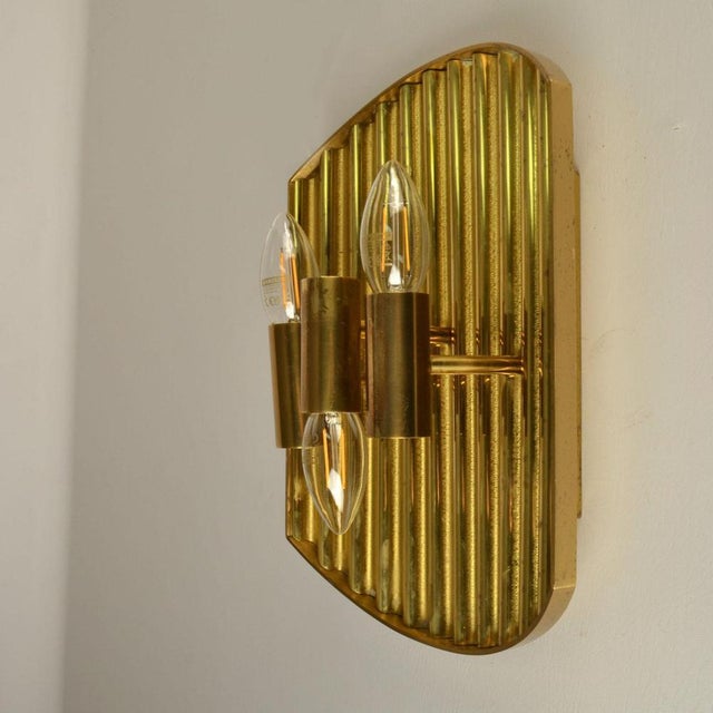 Vintage Scandinavian Brass Wall Sconces attributed to Alvar Aalto, 1970s, Set of 2 For Sale - Image 12 of 15