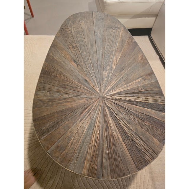 Mid-Century Modern Reclaimed Elm Wood Coffee Table Titled 'Leveni' by Uttermost For Sale - Image 3 of 7