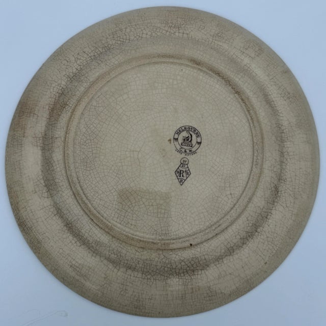 Antique brown transferware plate, part of the "Melbourne" pattern, produced by Gildea & Walker Potteries in Tunstall,...