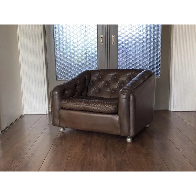 Vintage Leather C610 Lounge Chair by Geoffrey Harcourt for Artifort, 1960s For Sale - Image 12 of 13