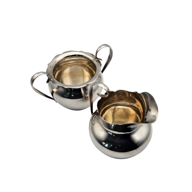 Early 20th Century Bailey Banks & Biddle Sterling Silver Creamer & Sugar Set For Sale - Image 4 of 10