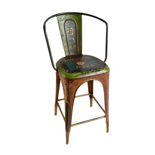 Industrial India Metal Painted Bar Stool For Sale