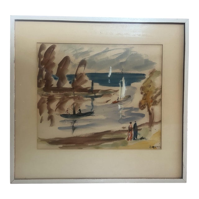 An Original Mid-Century Modern Work on Paper by Sylvain Vigny For Sale