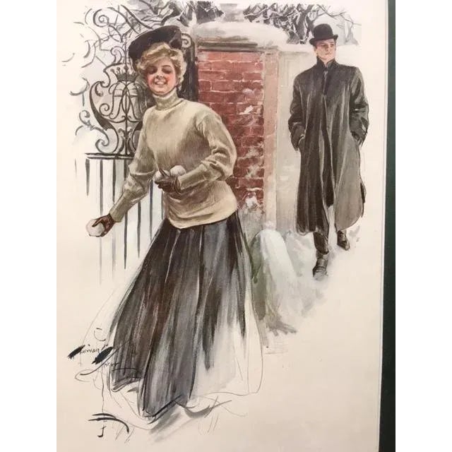 American Early 1900s Harrison Fisher Framed Print For Sale - Image 3 of 7