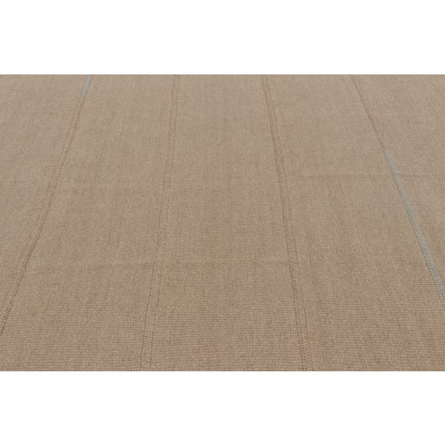 2010s Rug & Kilim's Contemporary Kilim, Beige Textural Stripes For Sale - Image 5 of 10