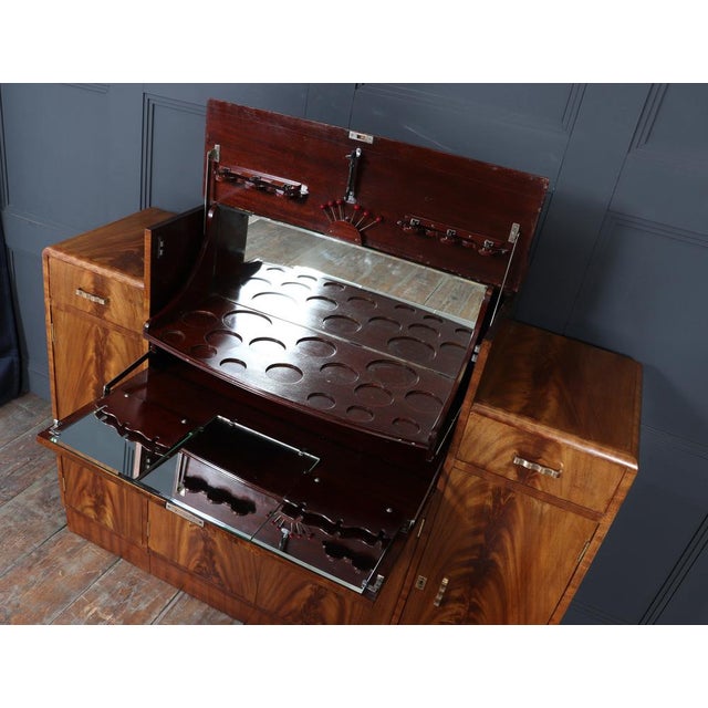 English Art Deco Walnut Cocktail Sideboard, 1930s For Sale - Image 10 of 16