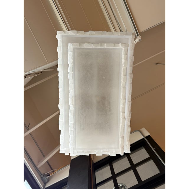 Two Tiered Design Selenite Chandelier For Sale - Image 11 of 17
