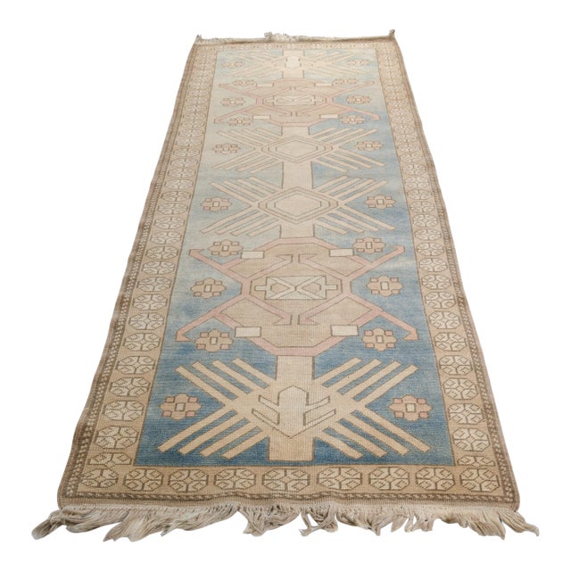 Oushak Vintage Hallway Runner For Sale