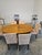 Traditional Vintage Oak Oval Extension Dining Table With 6 Tufted Upholstered Chairs For Sale - Image 3 of 4