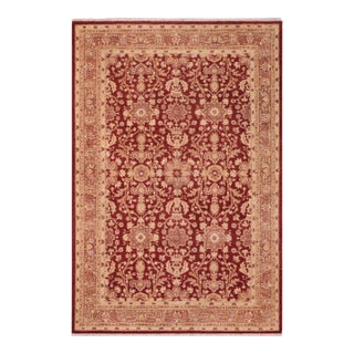 Boho Chic Ziegler Red Brown Hand-Knotted Wool Rug - 6'0'' X 8'10'' For Sale