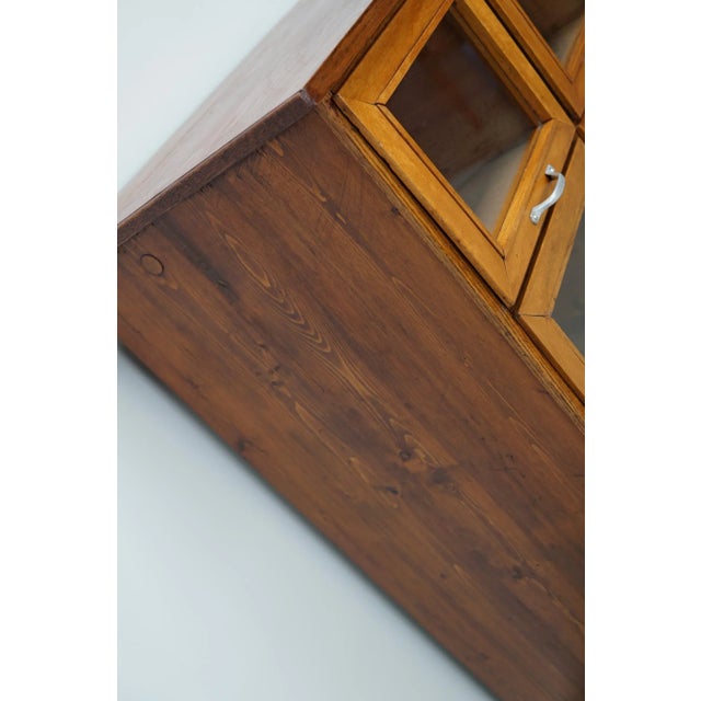 Vintage Dutch Beech & Pine Haberdashery Shop Cabinet / Vitrine, 1950s For Sale - Image 5 of 12