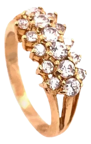 14 Karat Yellow Gold Contemporary Three-Tier Diamond Ring 1.00 TDW, Size 6.5