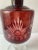 Large Vintage Ruby Red Hand Cut Glass Footed Wine Decanter For Sale In San Diego - Image 6 of 7