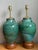 Offered as a pair, these vintage table lamps combine urn-shaped ceramic bodies with a vibrant speckled green glaze. Small...
