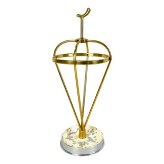 Mid-Century Modern Austrian Aluminium and Brass Umbrella Stand, 1960s For Sale