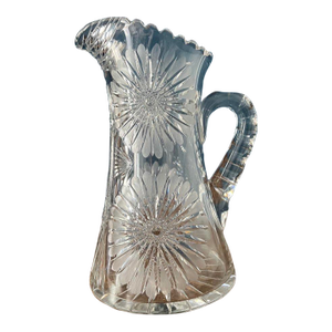 1930s Antique Cut Glass Pitcher