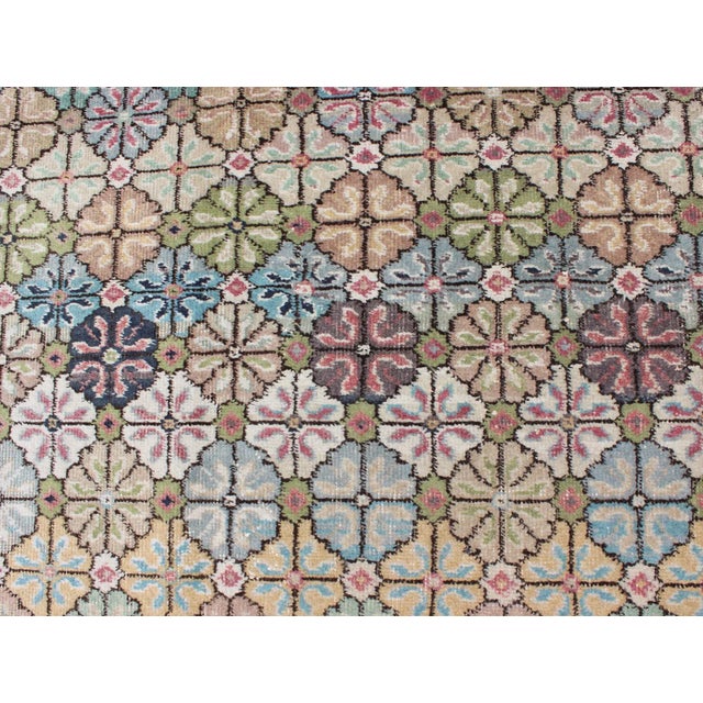 MidCentury Modern, Vintage Rug in Multi Colors in Modern Design Chairish