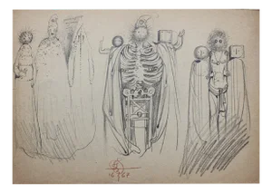 Franciszek Starowieyski, Lightbulbs, Drawing on Paper, 1967