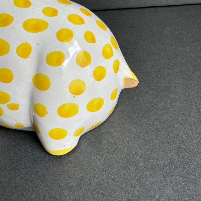 Mid 20th Century Vintage Hippo Piggy Bank Italian Hand Painted Made in Italy For Sale - Image 5 of 8