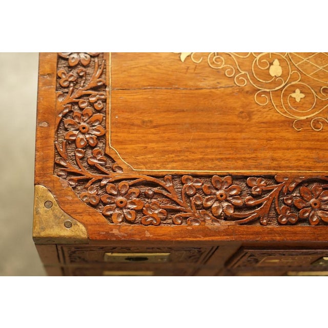 Small Antique Anglo Indian Military Campaign Chest of Drawers, 1880 For Sale - Image 12 of 18