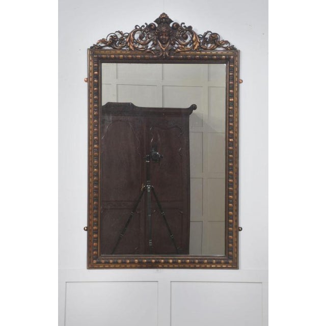 Brown Neo-Classical Carved Giltwood Wall Mirror, 1890s For Sale - Image 8 of 8