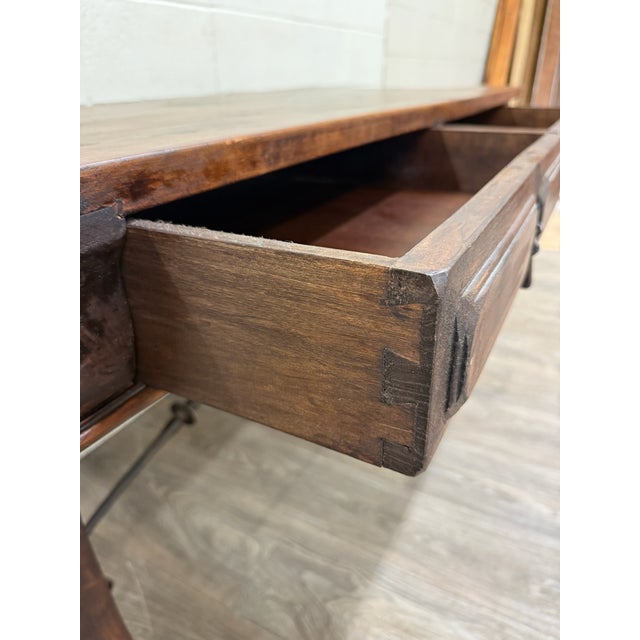Vintage Spanish Colonial Style Writing Desk Library Table For Sale - Image 14 of 18