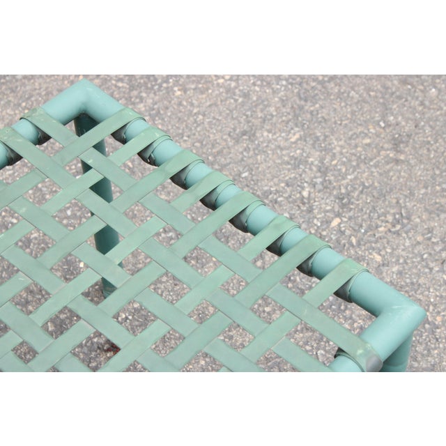 Hauser Vintage Pair of Faux Bamboo Outdoor Patio Stools For Sale - Image 10 of 12