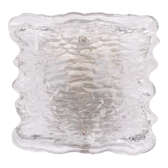 Crystal Wall Light with Glass Shade from Peill & Putzler, Germany, 1960s For Sale