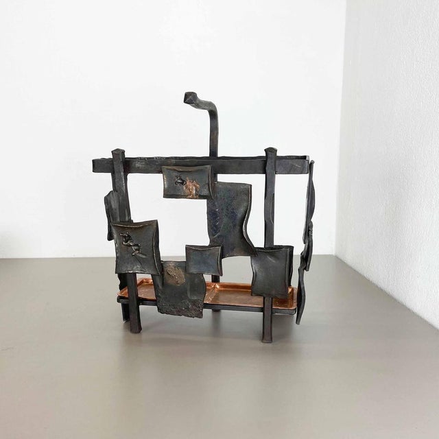 Article: Umbrella stand - sculptural handmade object. Origin: Germany Age: 1950s: This original sculptural vintage...