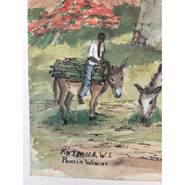 Portfolio by Pamela Wright “St John Antigua” Set of 4 Color Lithographs on Heavy Paper in Art Presentation Folder For Sale - Image 10 of 12