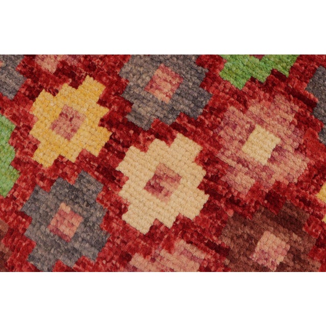 Red Eclectic Balochi Red/Blue Wool Rug - 3'3''x4'10'' For Sale - Image 8 of 11