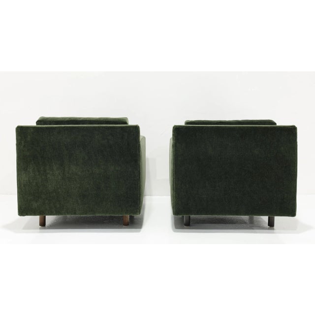 Harvey Probber Lounge Chairs Harvey Probber Style in Forest Green Mohair For Sale - Image 4 of 8