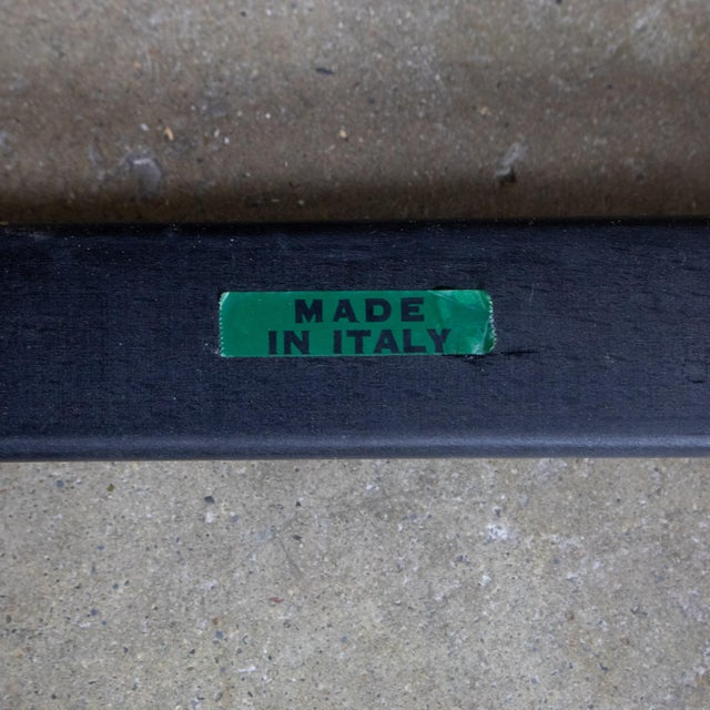 Black Mid-20th Century Italian MCM Ladderback Armchair Black Frame With Rush Seat Manner of Gio Ponti For Sale - Image 8 of 18