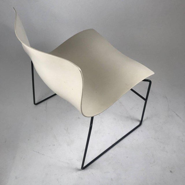 Knoll Massimo Vignelli Handkerchief Stacking Chair in Black & White
